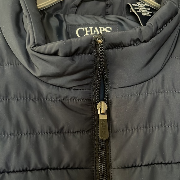 Chaps Men's Navy Sleeveless Front Pocket Puffer Vest Jacket Size XL - Picture 4 of 10